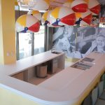 eco-friendly solid surfaces on bar counter from TREND design
